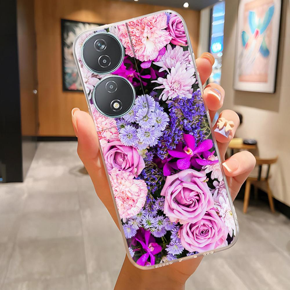 Für Honor 90 Smartphone Hülle Niedlicher Panda Weiche Silikonhülle Für Honor 90Smart CLK-NX1 Mode Transparente Abdeckung Coque Fundas