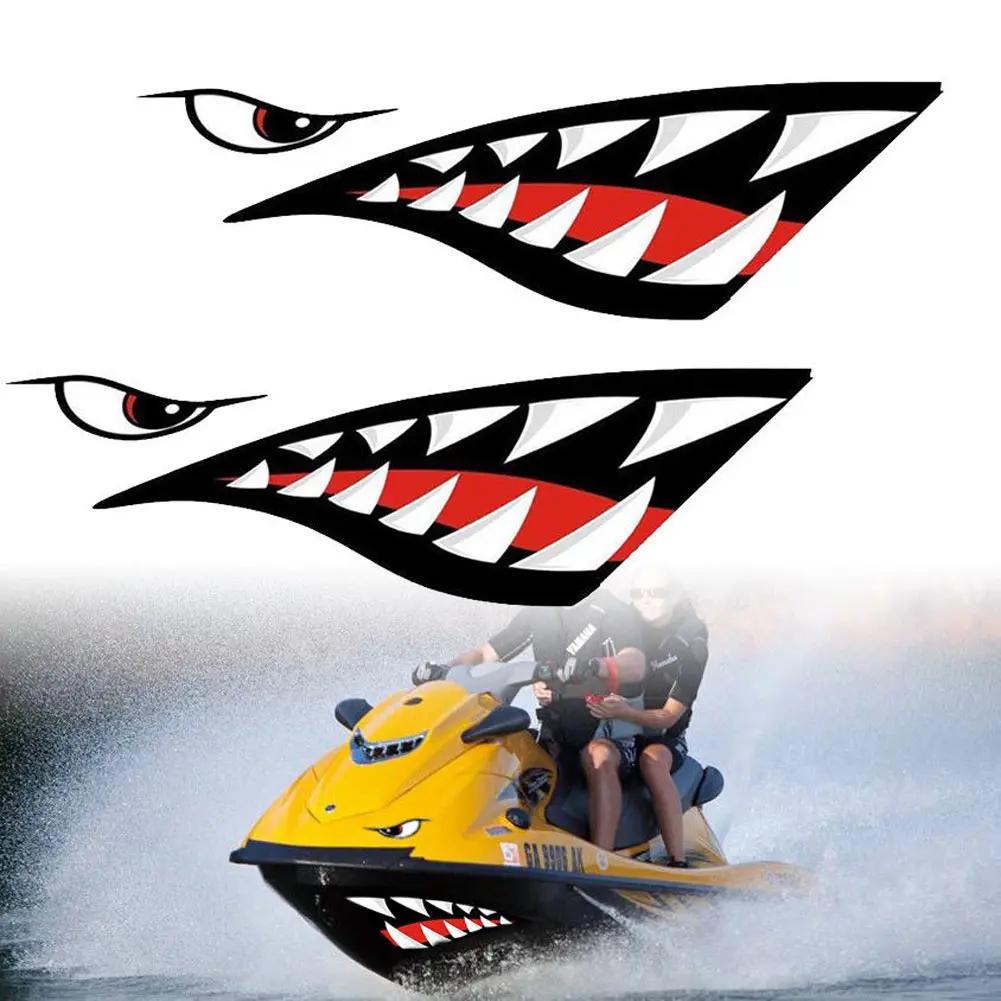 New Waterproof Flying Tigers Reflective Shark Mouth Teeth Car Boat Yacht Decal Colored Body Sticker