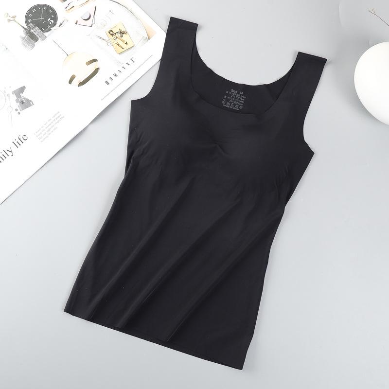 

Бесшовный женский бюстгальтер для йоги и сна из ледяного шелка XL чёрный