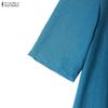 ZANZEA Women Casual Round Neck Summer Half Sleeve Dress