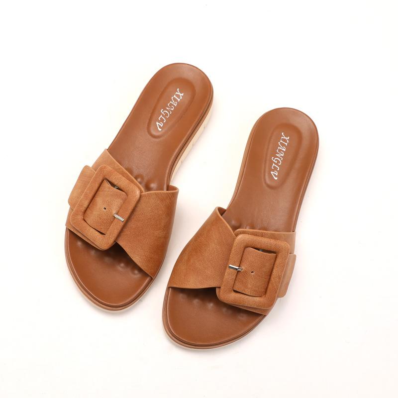 Flip-flops for Women Bohemian Ethnic Vacation Shoes One-shoulder Cool Flip-flops for Summer