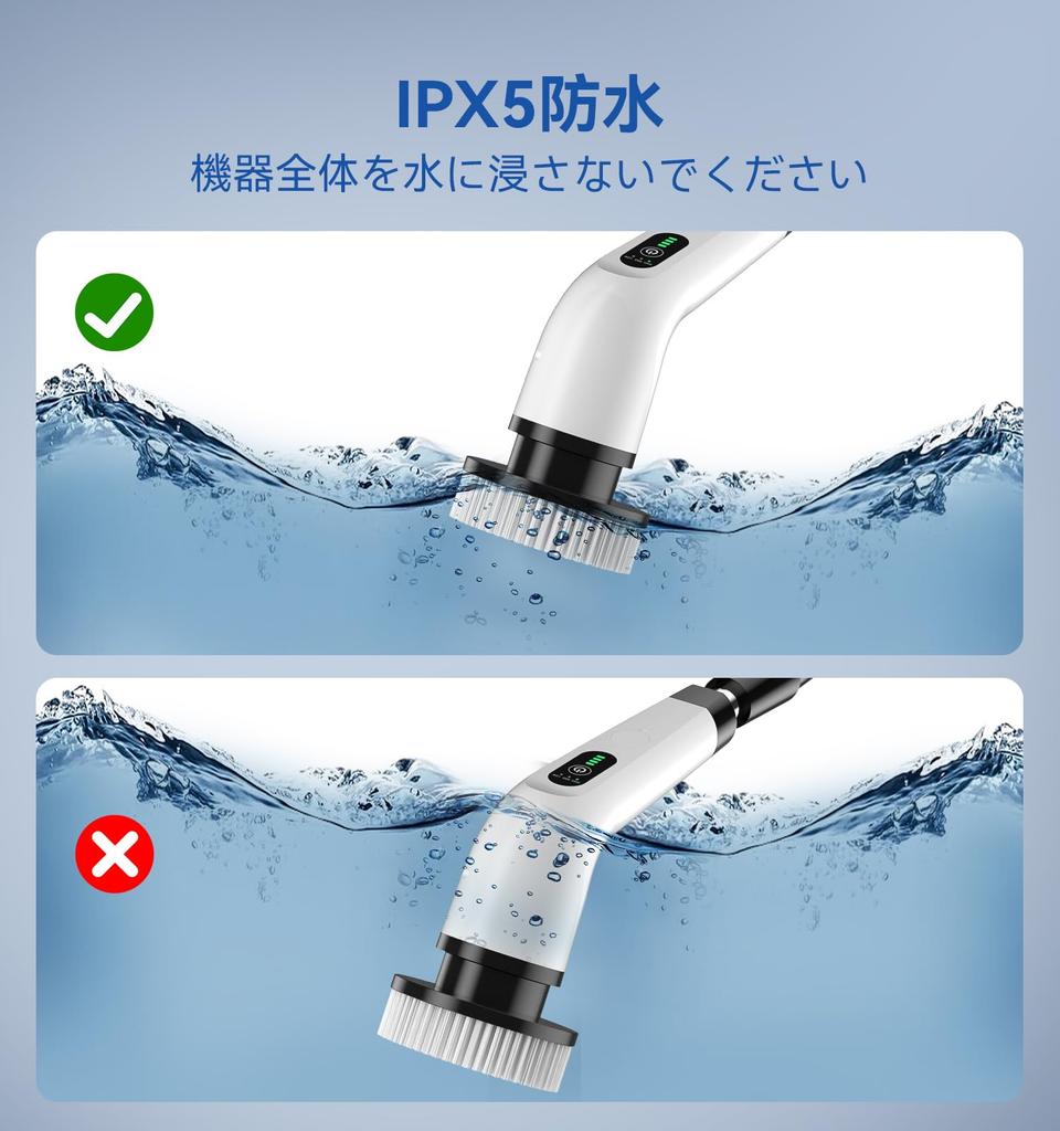 New Mesqool Cordless Bath Polisher with Battery Level Includes 8 Replacement Three 120 Minutes of Continuous Perfect for Cleaning and Includes Storage