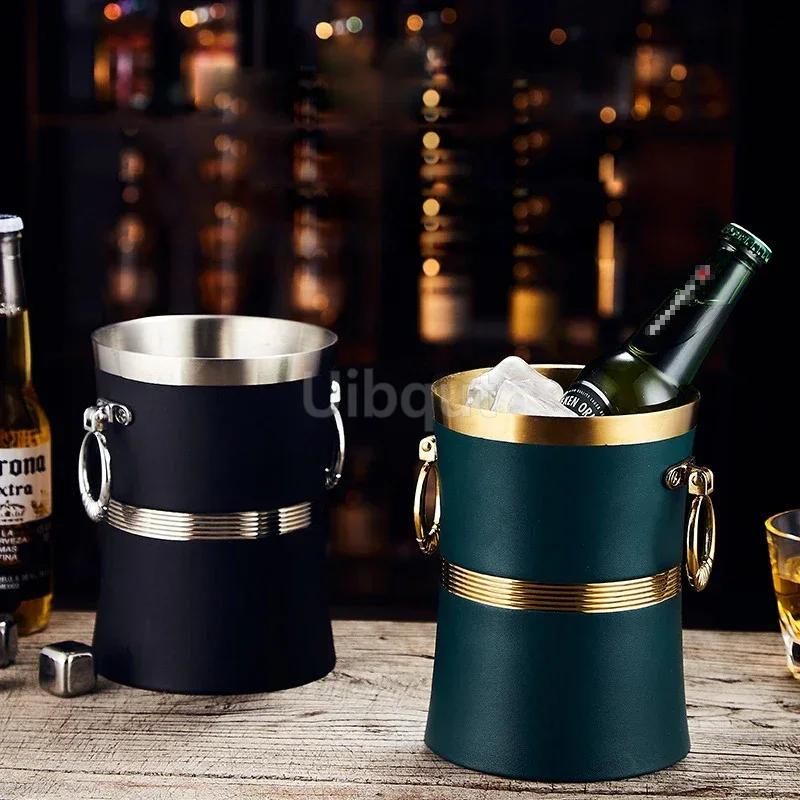 Commercial bar KTV dedicated ice bucket Creative Beer and Red Wine Champagne Bucket Stainless steel ice bucket beer cooler