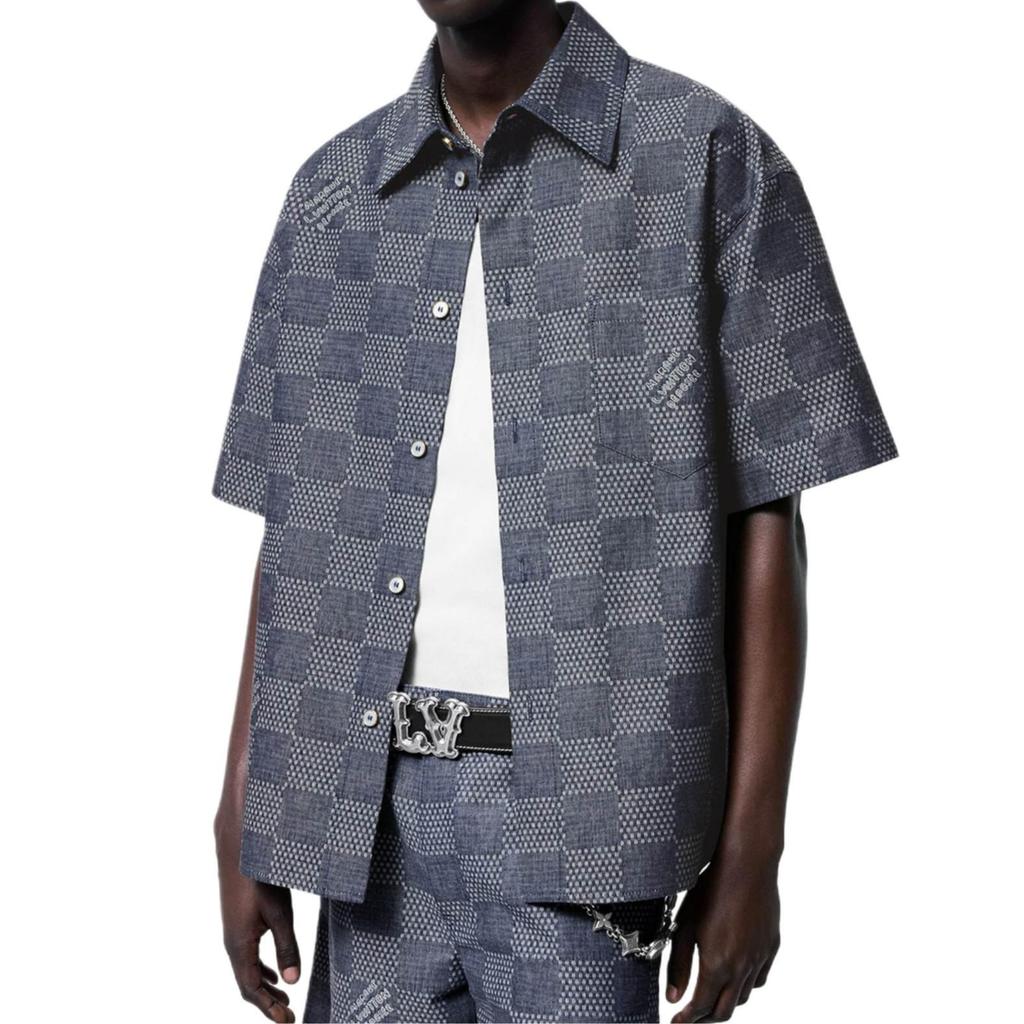 Louis Vuitton Damier Short-Sleeved Chambray Shirt 1AFXLP
