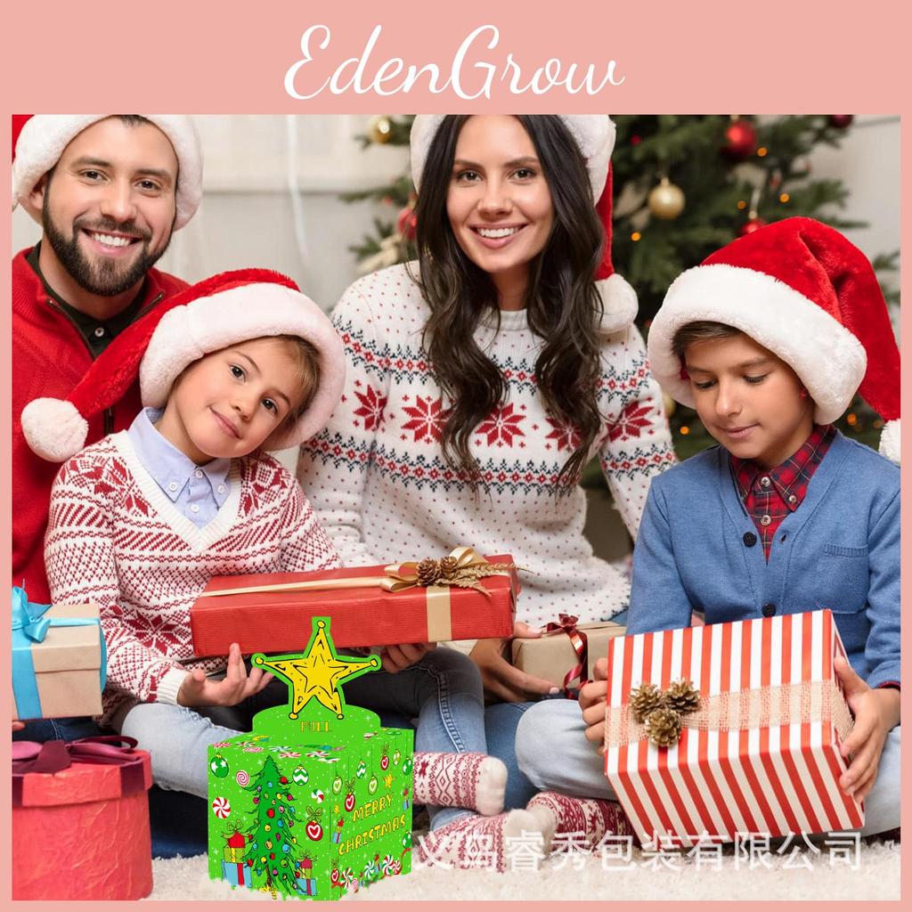 Gift Christmas Scene Box With Gold Star For Festive Gift Giving Celebration And