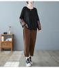 2024 Autumn/Winter Plus Size Retro Ethnic Applique Cotton Knit Women's Loose Round Neck Pullover