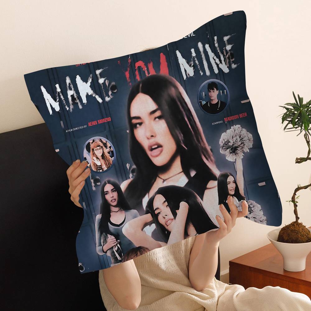

American Singer Madison Beer Personalized Pillow Dust Cover Bedroom Kids Party Decoration Pillowcase Birthday Children Gift 30x30 cm