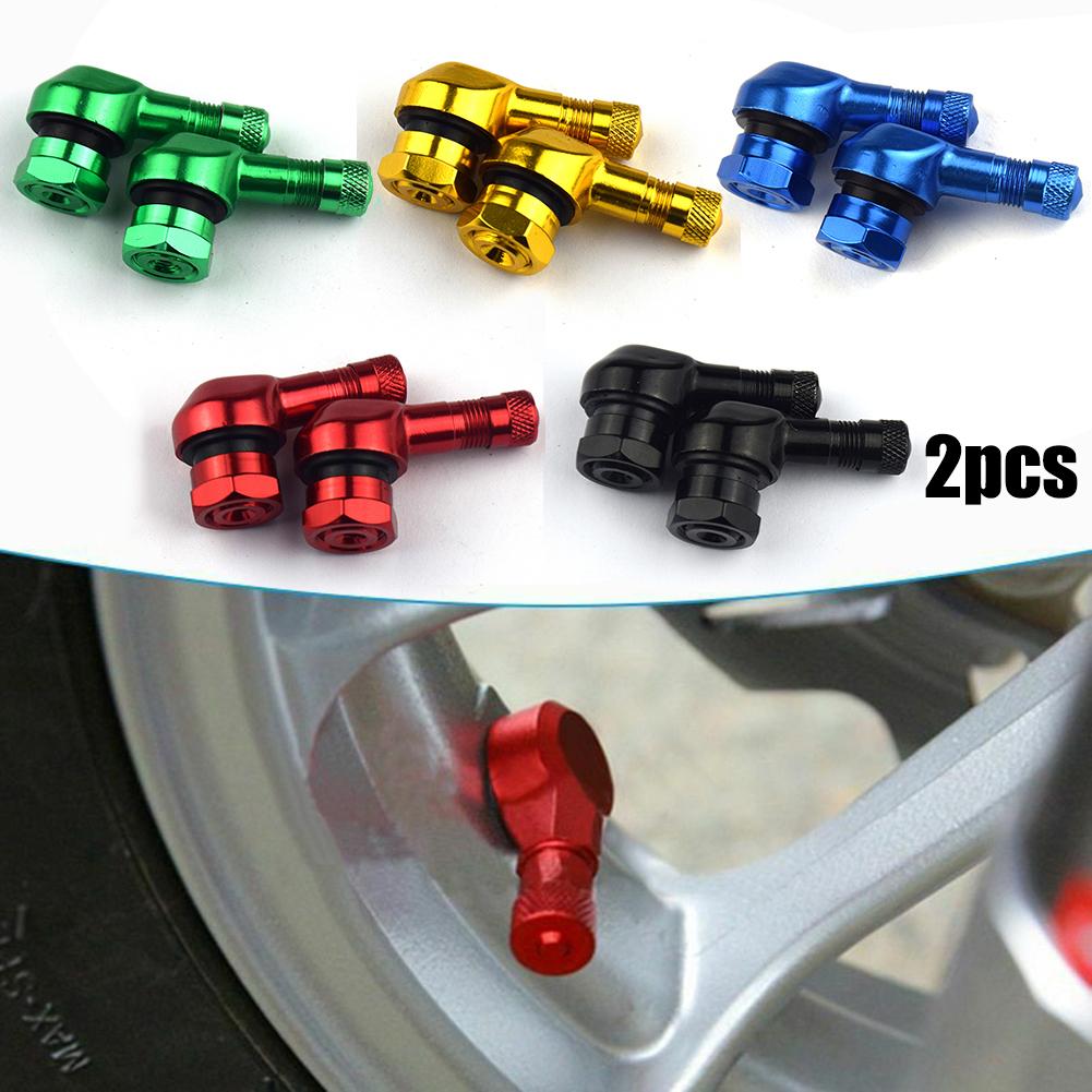 2x CNC Aluminum Alloy Motorcycle 90 Degree Angle Wheel Tire Stem Tubeless Valve