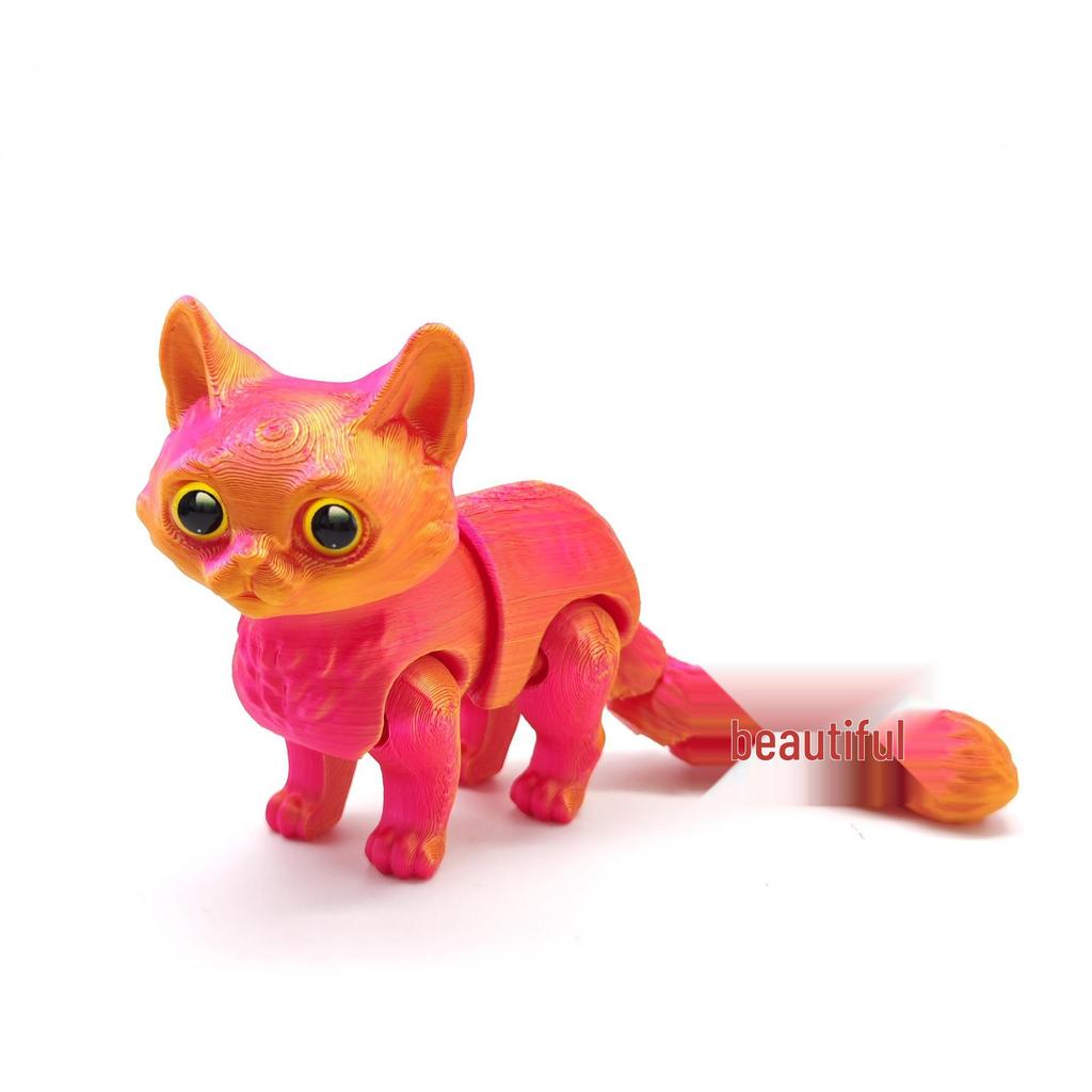 3D Printed Cute Kitten Desktop Ornament Model