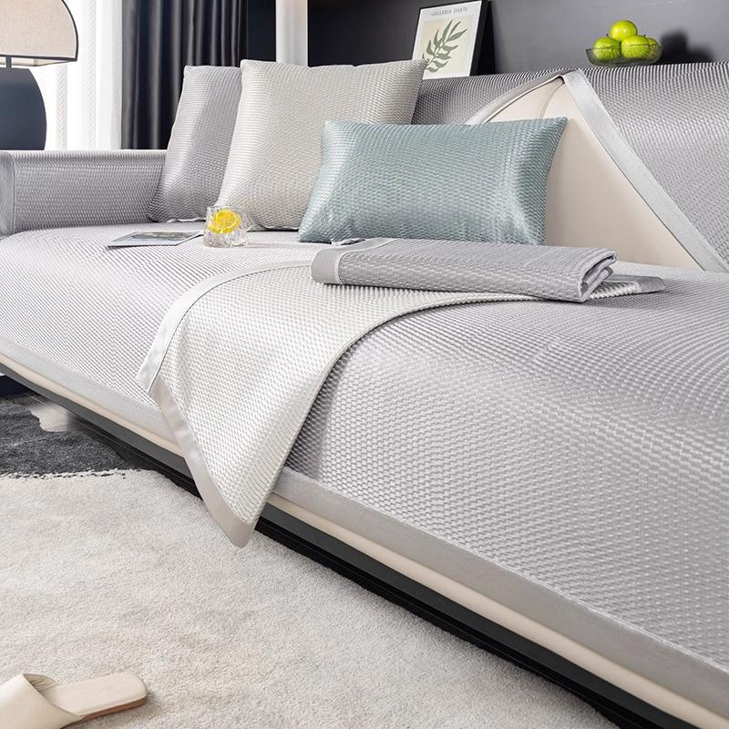 Ice Silk Sofa Cushion, Non-Slip, Advanced Sense, Summer Mat Cushion, Simple Summer Sofa Cover, Armrest Cover Cloth Towel