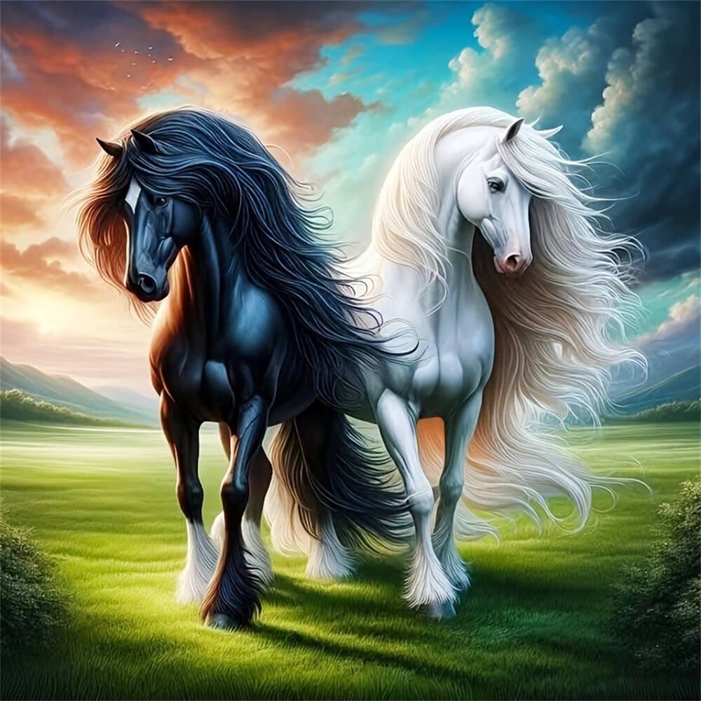 New Collection Diamond Mosaic Horse Sun Diamond Painting Full Round Drill Embroidery Animal Wall Decoration