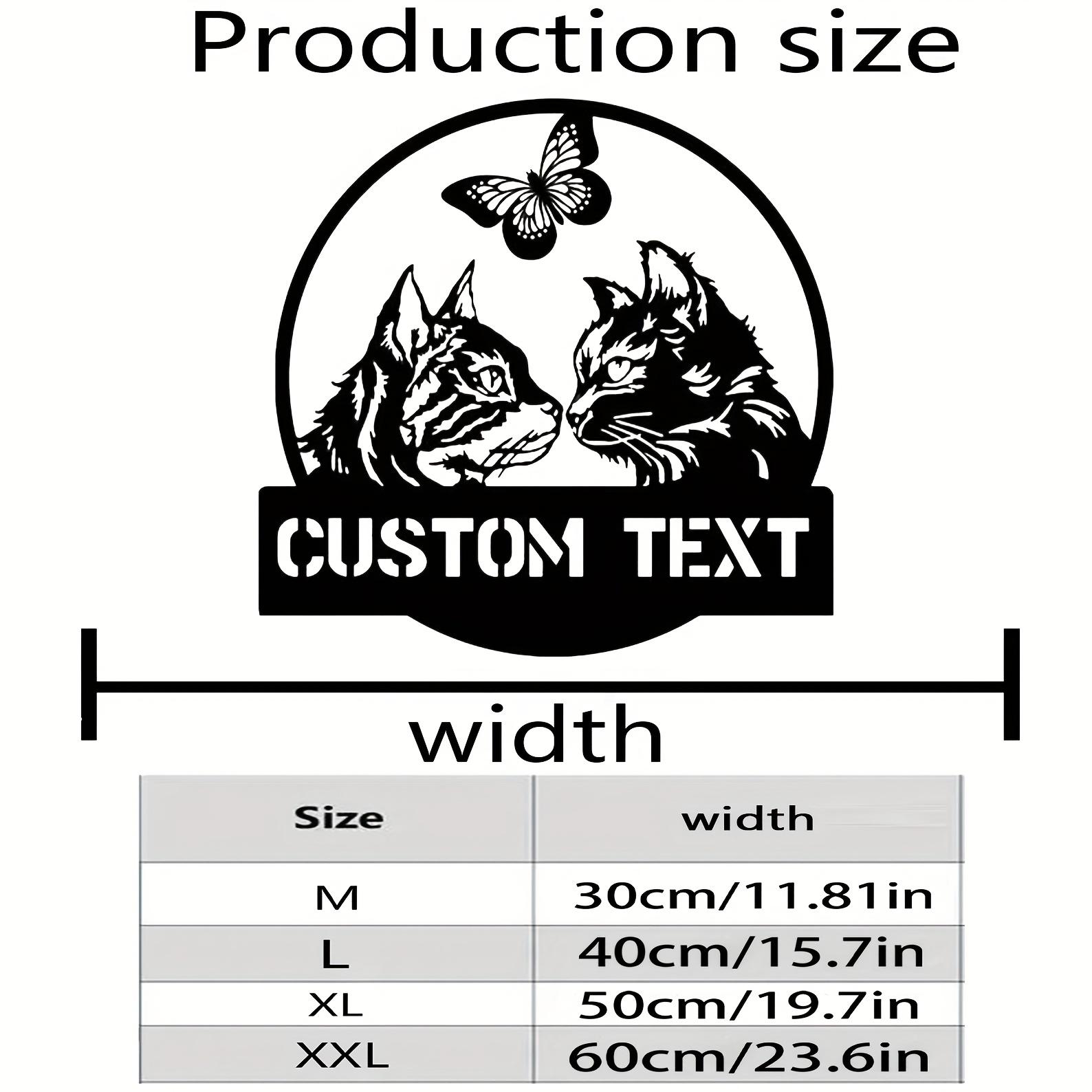 

Personalized Metal Sign Kitten Butterfly Custom Name Wall Art Decor for Home Cafe Party 30cm