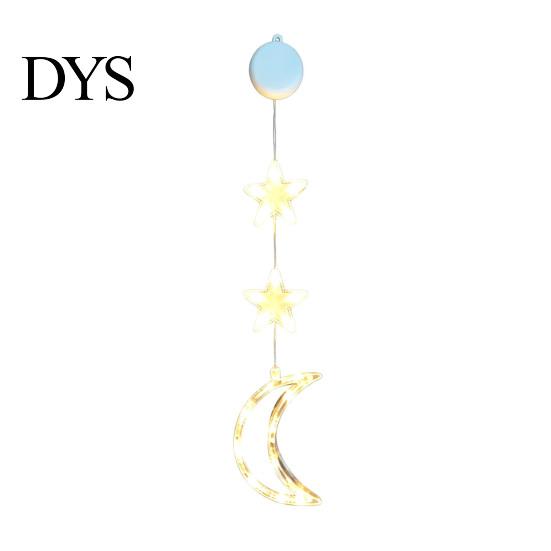 Seasonal Window Display Lights Star Moon Hanging Light, Warm LED String Lights, Indoor Festive Party Decor Decorative Atmosphere Lamp for Home Holiday