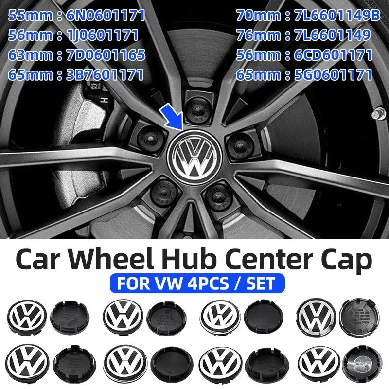 4PCS For Volkswagen Golf Polo Passat Touran CC B5 B6 B7 Jetta VW 56mm 63mm 65mm 70mm Car Wheel Center Hub Caps Cover accessories