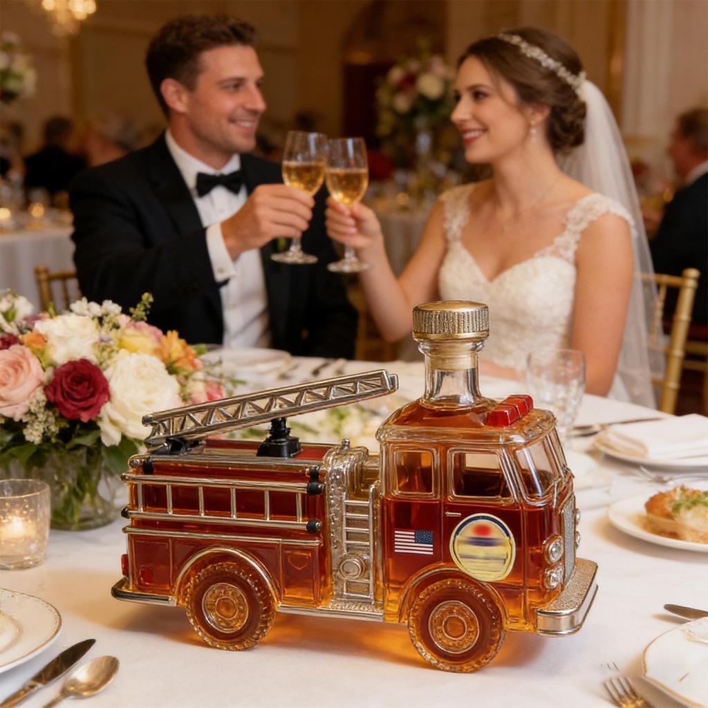 Lastbils Whiskeyhållare Spritkaraff Brandbilformad Karaff Glaskaraff Brandbil Glasvaror Whiskeyglas Vinflaska