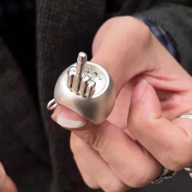 Anillo emergente divertido para el dedo medio, regalo de broma para el dedo medio, anillo divertido para aliviar el estrés, anillo interactivo para expresar el estado de ánimo.