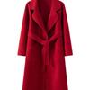 Women Wool Coat Warm Fashionable Belted Autumn Outerwear