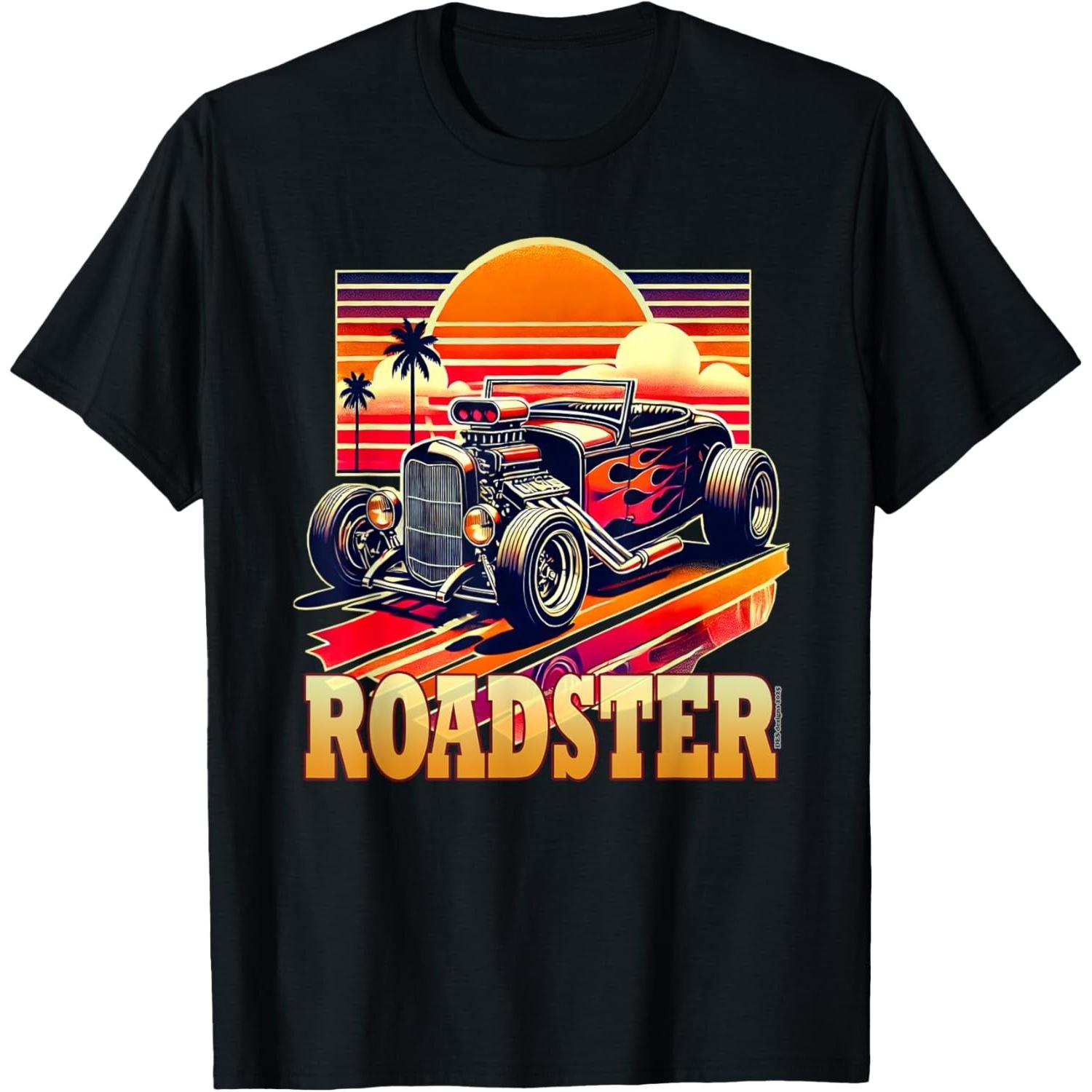 

Retro Vintage 80s Roadster Car Street Rod Classic Dad Race T-Shirt S разноцветный