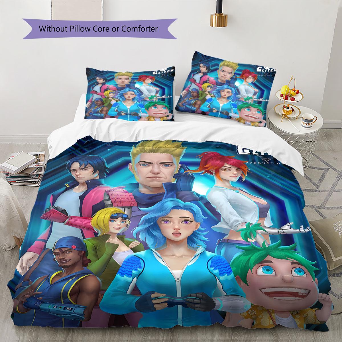

metarunner Pattern Bedding Quilt Set Quilt Cover Pillowcase Home Decoration Birthday Gift (1 * duvet cover + 2 * pillowcase, without core) 135x200cm