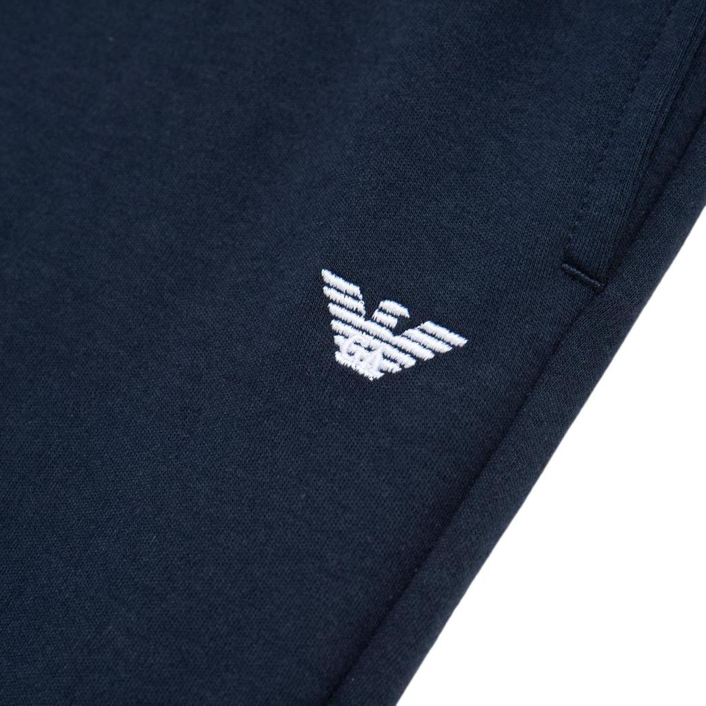 Emporio Armani FW24 Logo Print Stand Collar Casual Long Sleeve Cuffed Sports Suit Men suits Navy-Blue 112103-CS590-00135