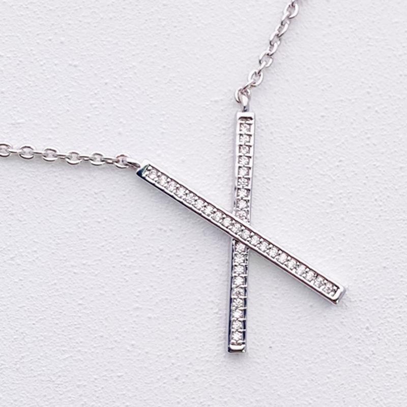

Metal letter necklace female niche alloy versatile neck chain hip hop simple short collarbone chain geometry срібний