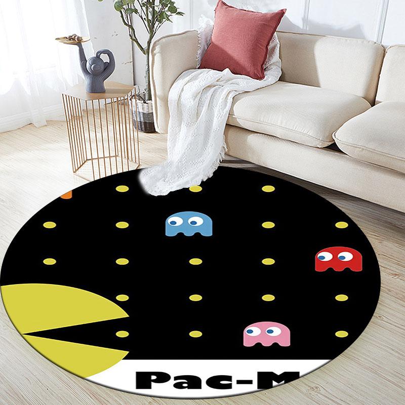 Pac‑Man Poster Pattern Round rug,Carpet Rug for Living Room Bedroom Playroom ,Non-slip Floor Mat,Holiday Gifts and Birthday Gifts.