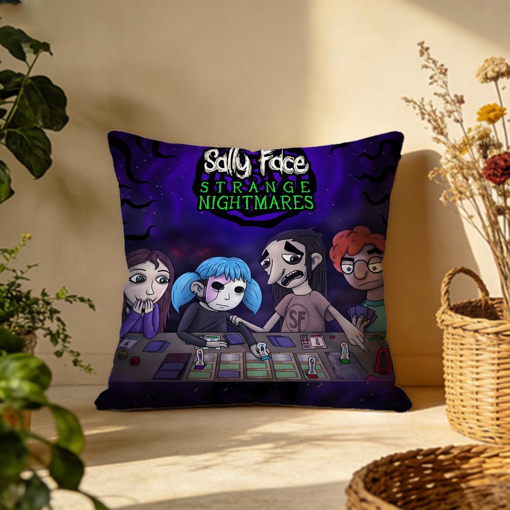 Stylish SSally Facees Cushion Cover Versatile DoubleSided Pillow Case Fit for Sofa Bed Car Daily Decor