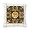Golden Lion Damask Ornament Pillowcase Printed Cushion Cover Decoration Baroque Throw Pillow Case Cover Home Square 40X40Cm