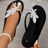 Fashion Crystal Floral Wedge Heels Flip Flops Women Summer 2025 Thick Bottom Clip Toe Sandals Woman Platform Lightweight Slides Shoes 42