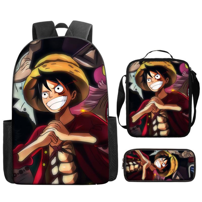 One Piece Piece Anime School Backpack With Air Cushion Straps And Durable Material For Children