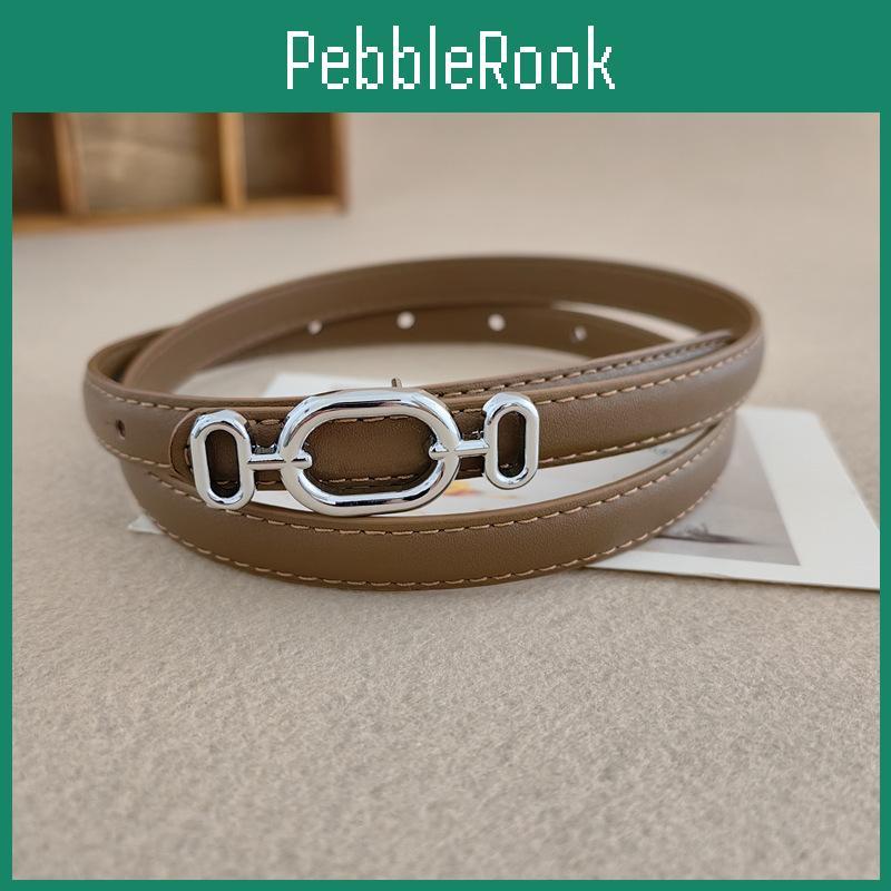 Elegant Leather Slim Belt For Women With Metal Closure For Office Attire