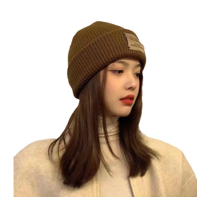 Wool Hat Women's Winter Korean Version of Versatile Face Small Landlord Hat Trendy Handsome Ins Cold-proof Knitted Hat Men