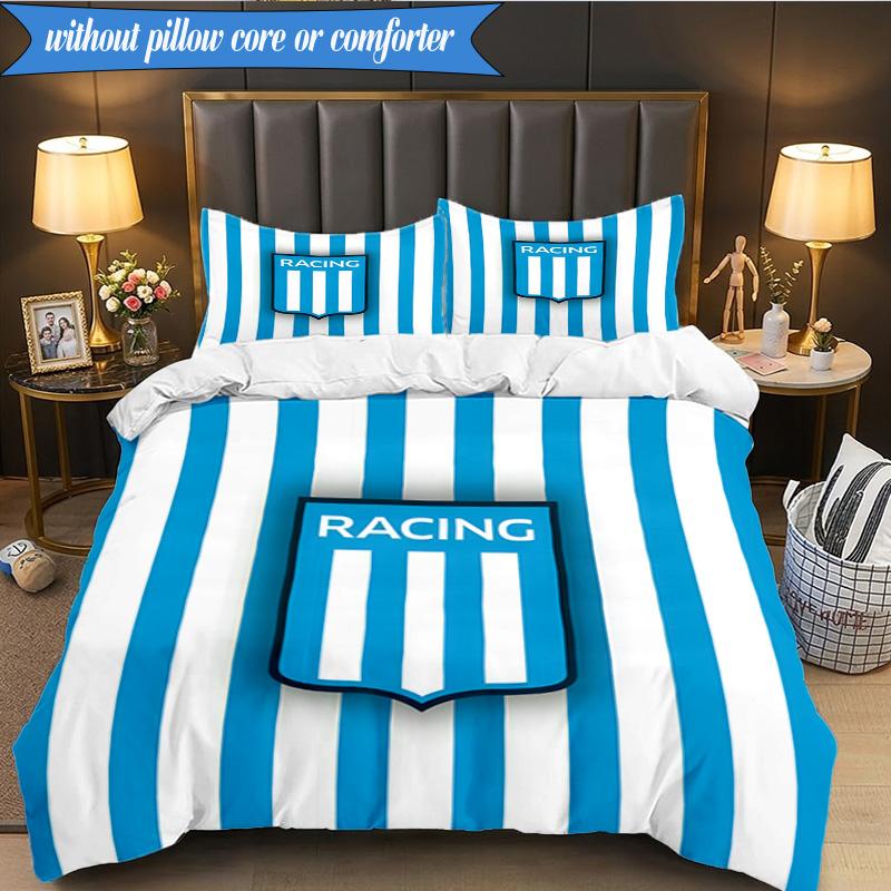 Racing Team Emblem 3pcs Bedding,Including 1pc Duvet Cover And 2pcs Pillowcases Perfect for Christmas,Ideal for Bedroom, Dormitory