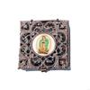 62KD Rosary Bead Box Necklace Metal Christian Catholic Religious Jewelry Case Storage