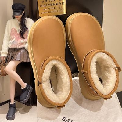 Winter New Warm Snow Boots Women's Platform Velvet Bread Shoes Round Head Retro Classic Cotton Shoes Tide
