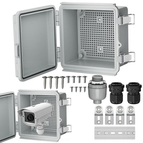 Outdoor Power Distribution Box, Waterproof Power Distribution Box - Electrical Project Enclosure Box Case Cover IP65 Waterproof - Power Cord Enclosure