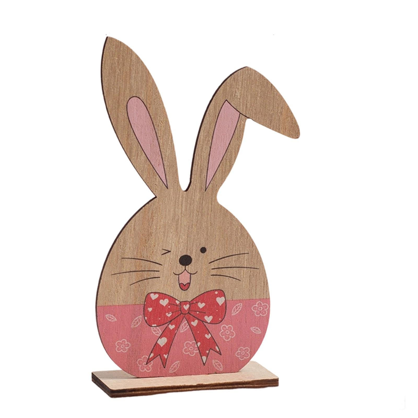 3D Фигурка Пасхального Кролика Расписное Настольное Украшение One Size