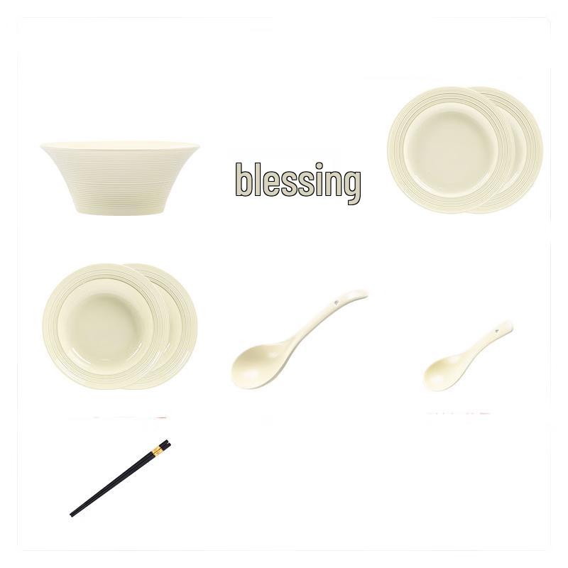 Kangmo Minimalist Ceramic Dinnerware Set, Milky White 4-Person, 18-Piece Set