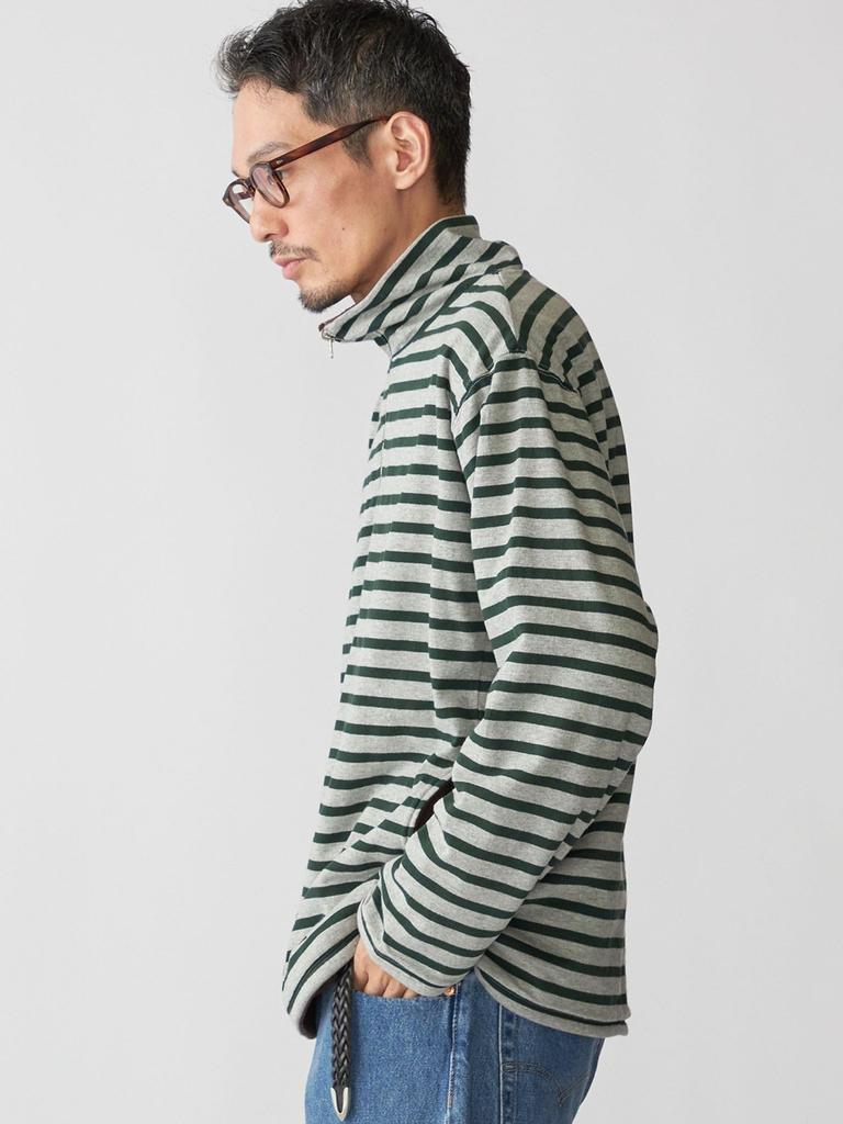 Ships Men's Reversible Striped Fleece Half-Zip Pullover Sweatshirt, Size 112040418, Charcoal Gray, Size L