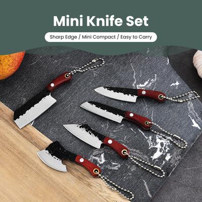 Mini Chef Knife Keychain with Sheath Knife Sharpener Multi-functional Pocket for Package Opener Box Cutter Letter