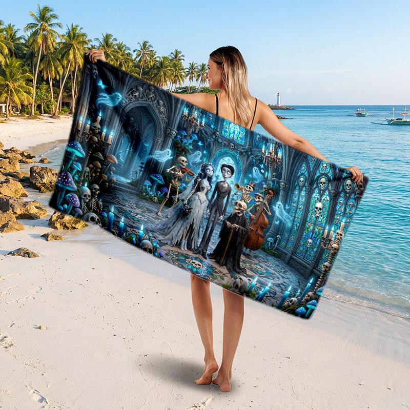 Large Beach TowelCorpse Bride Emily Victor Soft Absorbent Towel Beach Bath Home Use