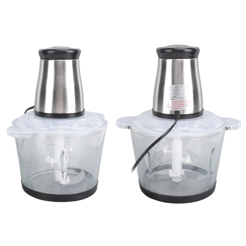 Elektrisk foodprosessor med 300W motor 3L SUS Elektrisk mathakker for kjøtt grønnsaksfruktnøtt