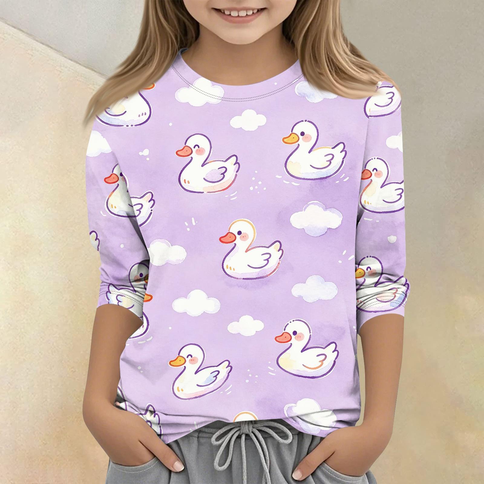 

Kids Animal Print Crew Neck Three Quarter Sleeve Casual T Shirt Lightweight Soft Fabric Comfortable Fit Suitable for Everyday Wear 110