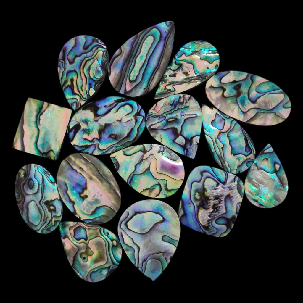Polished Natural Abalone Shell, Abalone cabochon, Loose gemstone Lot, Healing Cabochon, Mix Shape Abalone Shell For Jewelry Making.