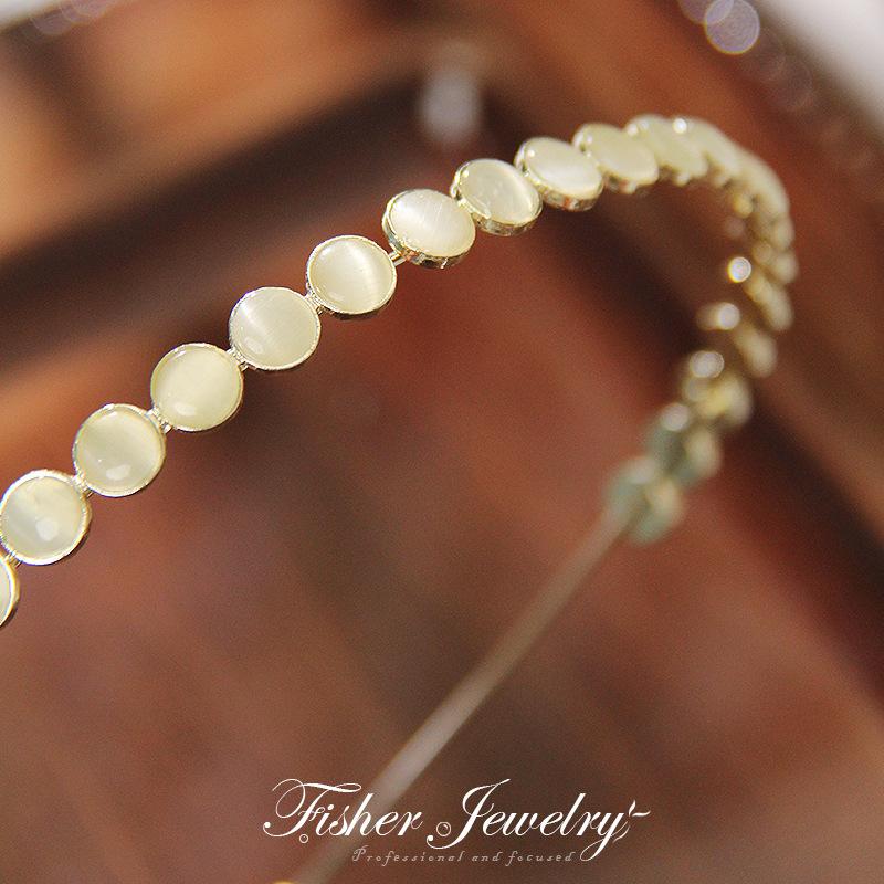 New Exquisite Elegant Opal Thin Hairbands Headband Gift For Women Girls Hair Head Hoop Bands Accessories Headdress Headwear