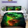 3Pcs Green Lantern Power Bedding Set Quilt Cover Pillowcase Home Christmas Xmas Halloween Gift 1 Duvet Cover 2 Pillowcase M929179
