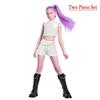 Kids K-Pop Demon Hunters Mira Rumi Zoey Cosplay Costume Set Girls Uniform Halloween Party Stage 3D Printed Dress Up Suits