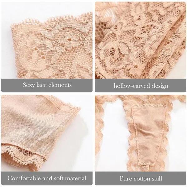 Slip de damă din dantelă, fără sudură, chiloți din mătase de gheață