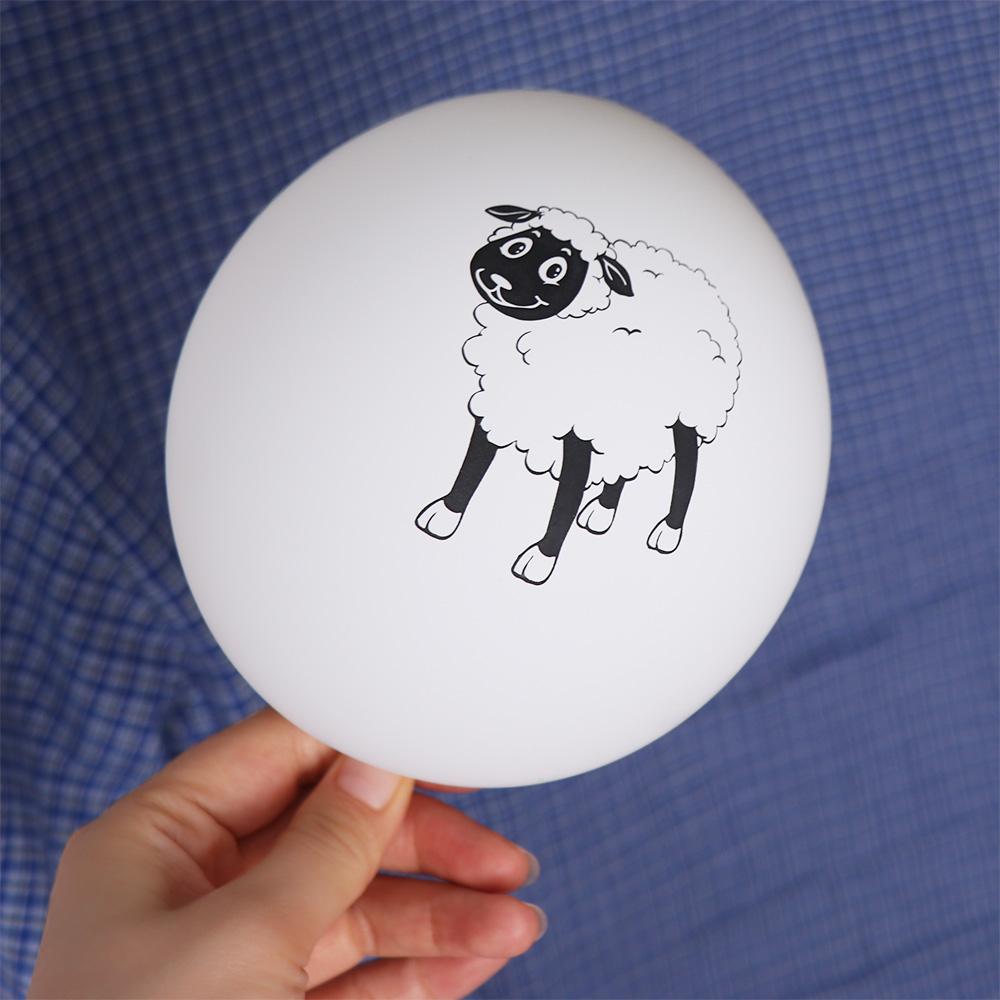 10pcs 12inch White Sheep Latex Balloons Inflatable Animal Balloons Sheep Print Balloon  Home Decor