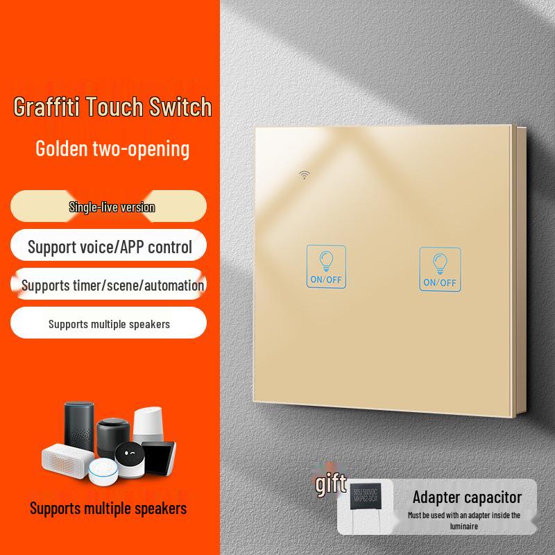 Zhengshang C3 Graffiti Smart WiFi Switch: Wireless Voice Panel, EU Standard, Compatible with Alexa & Google Assistant.